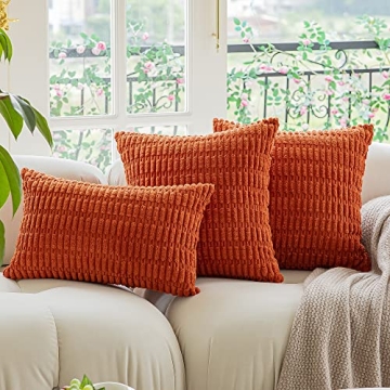 Kevin Textile 18x18 Fall Corduroy Pillow Covers Pack of 2