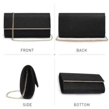Dasein Women's Glitter Evening Clutch Bag - Versatile Elegance
