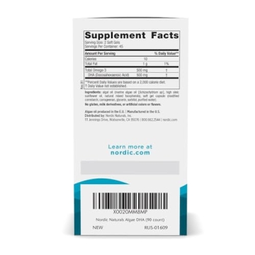 Nordic Naturals Algae DHA - Vegan Omega-3 Support Soft Gels