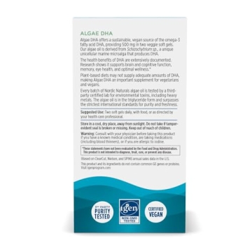 Nordic Naturals Algae DHA - Vegan Omega-3 Support Soft Gels