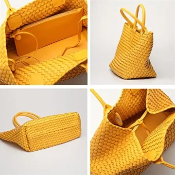 Fashion Woven Vegan Leather Tote - Stylish & Versatile