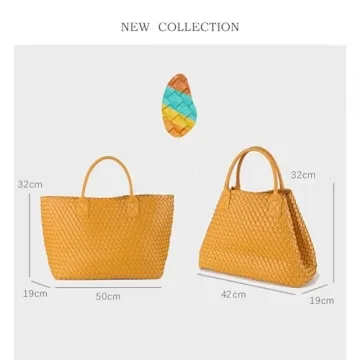 Fashion Woven Vegan Leather Tote - Stylish & Versatile