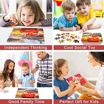 MZZOTOY Puzzles for Kids Ages 4-8，60 Pieces Puzzles for Kids Ages 3-5 in a Metal Box Puzzle for Kids Girls and Boys Educational Puzzles Gifts