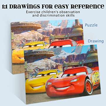 MZZOTOY Puzzles for Kids Ages 4-8，60 Pieces Puzzles for Kids Ages 3-5 in a Metal Box Puzzle for Kids Girls and Boys Educational Puzzles Gifts