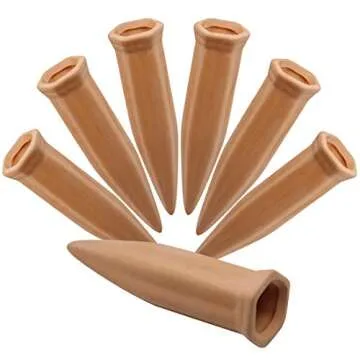 MorTime Plant Watering Devices, Plant Waterer Self Watering Terracotta Spikes Automatically Water Your Indoor and Outdoor Plants While On Vacation (8pc)