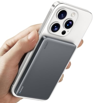 RORRY Ultra Slim Magsafe Portable Charger - 5000mAh, 18W Fast Charging, Alloy-Made for iPhone & Sams...