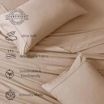 LANE LINEN Organic Cotton Twin Sheet Set in Taupe