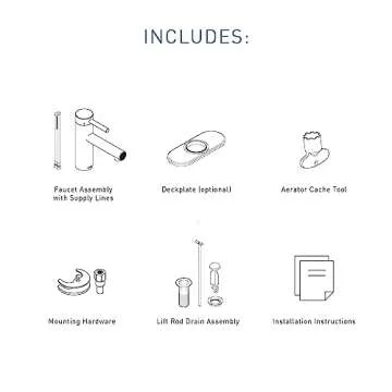 Moen Align Matte Black One-Handle Modern Bathroom Faucet with Drain Assembly and Optional Deckplate, 6190BL