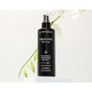 L'ANZA Healing Style Thermal Defense Spray with Strong Hold Effect - Eliminates Frizz, Detangles and Boosts Hair´s Shine, With UV and Heat Protection to prevent sun and styling damage (6.8 Fl Oz)