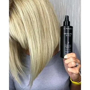 L'ANZA Healing Style Thermal Defense Spray with Strong Hold Effect - Eliminates Frizz, Detangles and Boosts Hair´s Shine, With UV and Heat Protection to prevent sun and styling damage (6.8 Fl Oz)