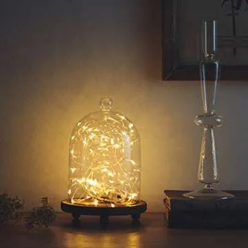 KMwares 3pcs Glass Bell Shape Dome(5.7"/4.9"/4.3") | Cloche Display various decor and accessories with Wood Base