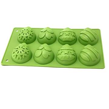 X-Haibei Christmas Snowflake Star Bell Soap Cake Jello Crayon Resin Chocolate Bombs Making Silicone Mold 6-Cavity
