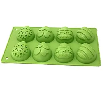 X-Haibei Christmas Snowflake Star Bell Soap Cake Jello Crayon Resin Chocolate Bombs Making Silicone Mold 6-Cavity