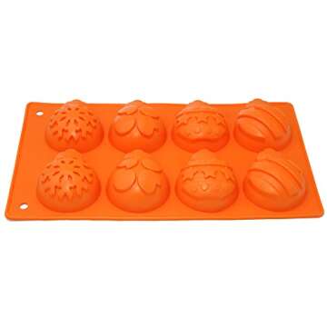 X-Haibei Christmas Snowflake Star Bell Soap Cake Jello Crayon Resin Chocolate Bombs Making Silicone Mold 6-Cavity