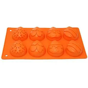 X-Haibei Christmas Snowflake Star Bell Soap Cake Jello Crayon Resin Chocolate Bombs Making Silicone Mold 6-Cavity