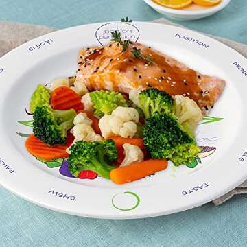 Portion Control Bariatric Plates and Bowls - set of 2 each in Porcelain - 8 Inch - Gastric Bypass Surgery, LapBand or Gastric Sleeve Portion Plate and Bowl by Bariatric Clinic for Ideal Weight Control