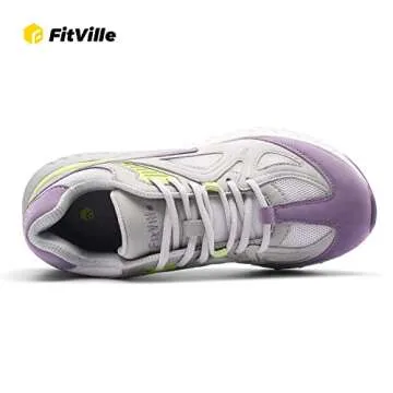 Women's Extra Wide Walking Shoes Wide Width Sneakers Cross Trainers with Wide Toe Box - Rebound Core Light Purple
