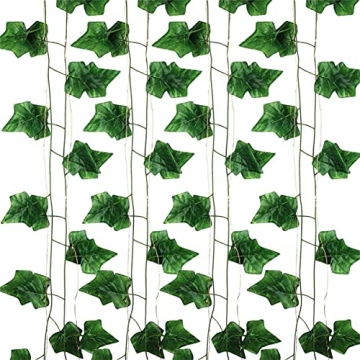 12 Pack Fake Vines with LED Lights for Room Decor