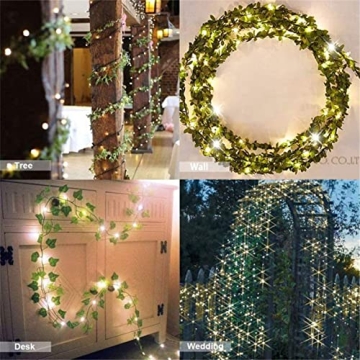 12 Pack Fake Vines with LED Lights for Room Decor