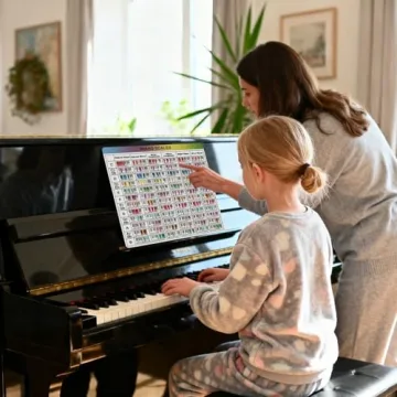 Enjoyard Piano Theory Cheat Sheets - 7 Cards for Learning