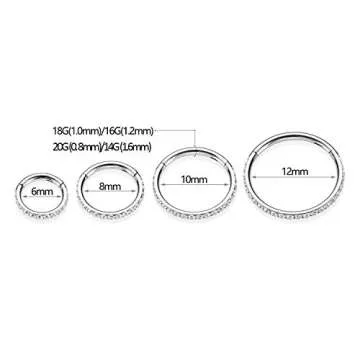 GAGABODY 16G Rose Gold Nose Hoop with Cubic Zirconia