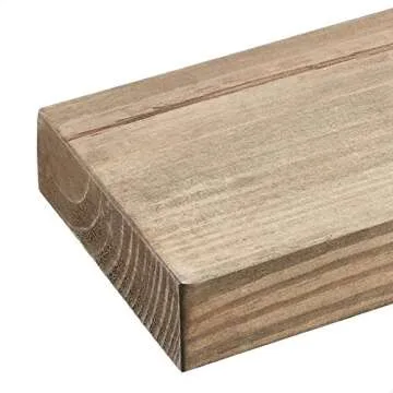 Amazon Basics Floating Shelves - 16, 20, 24-Inch, Natural Wood, Set of 3