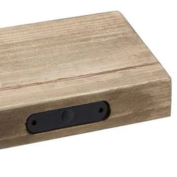 Amazon Basics Floating Shelves - 16, 20, 24-Inch, Natural Wood, Set of 3