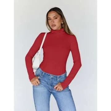Trendy Queen Women's Turtleneck Long Sleeve Shirt - Your Fall Essential