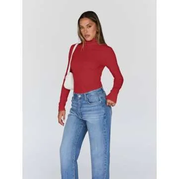 Trendy Queen Women's Turtleneck Long Sleeve Shirt