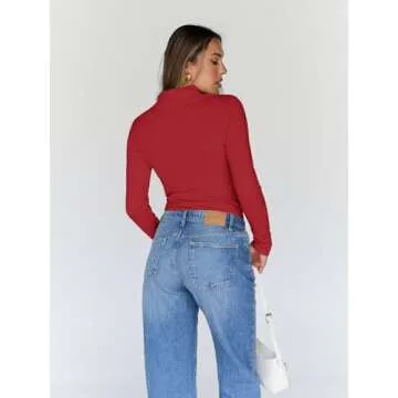 Trendy Queen Women's Turtleneck Long Sleeve Shirt