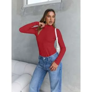 Trendy Queen Women's Turtleneck Long Sleeve Shirt