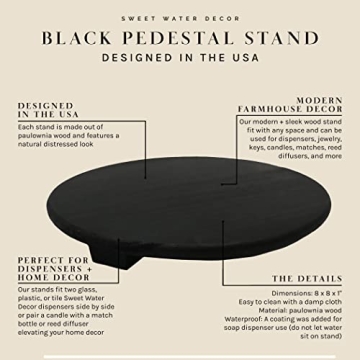 Chic Black Wooden Pedestal Stand for Home Organization