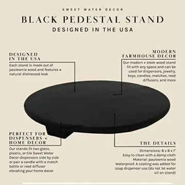 Chic Black Wooden Pedestal Stand for Home Organization