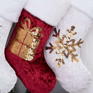 GEX Christmas Stockings Set of 6 for Festive Decor