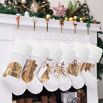 GEX Christmas Stockings Set of 6 for Festive Decor