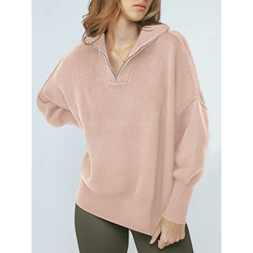 Oversized Quarter Zip Sweater for Women - ANRABESS 2024