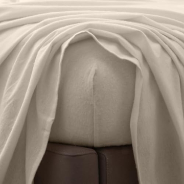 Great Bay Home King Flannel Sheet Set in Taupe for Winter Comfort