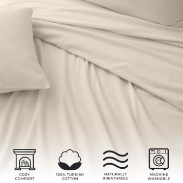 Great Bay Home King Flannel Sheet Set in Taupe for Winter Comfort