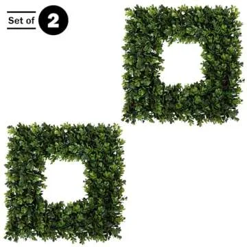 Set of 2 Faux Boxwood Wreaths for Every Season