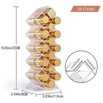YIEZI Lipstick Holder Organizer 48 Spaces Acrylic Stackable Fish Shape Lipstick Tower, Lip Gloss Sto...