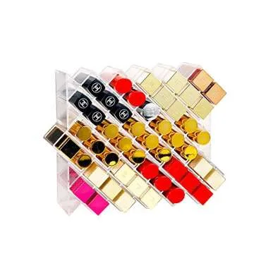 YIEZI Lipstick Holder Organizer 48 Spaces Acrylic Stackable Fish Shape Lipstick Tower, Lip Gloss Storage Stand, Perfect for Lipgloss Organizers Makeup Vanity Display, Clear (3 Pack)