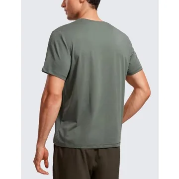 CRZ YOGA Men's Cotton Polyester Short Sleeve T-Shirt