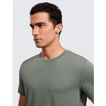 CRZ YOGA Men's Cotton Polyester Short Sleeve T-Shirt