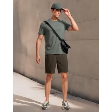 CRZ YOGA Men's Cotton Polyester Short Sleeve T-Shirt