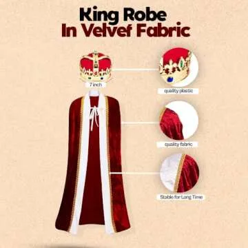 Tigerdoe King Costume for Adults - Regal 3 Pc Set