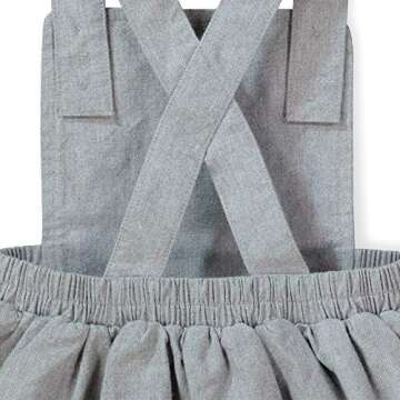 Hope & Henry Girls' Crossback Apron Skirtall Grey