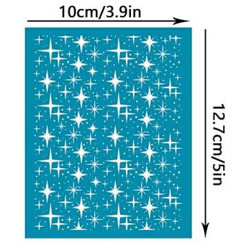 OLYCRAFT 4x5 Inch Clay Stencils Star Pattern Silk Screen for Polymer Clay Small Star Silk Screen Ste...