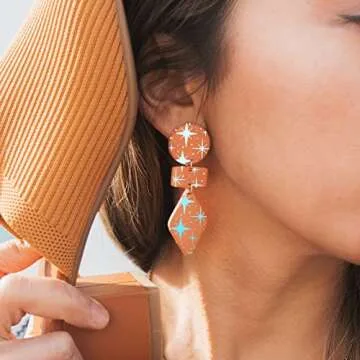 OLYCRAFT 4x5 Inch Clay Stencils Star Pattern Silk Screen for Polymer Clay Small Star Silk Screen Stencils Mesh Transfer Stencils Star Theme Mesh Stencil for Polymer Clay Jewelry Making