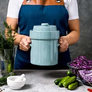 Fermentation Crock Jar for Homemade Sauerkraut & Kimchi