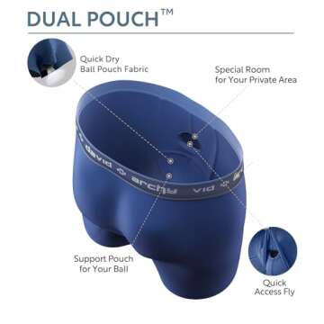DAVID ARCHY Men's Micro Modal Dual Pouch Trunks - Comfort & Support